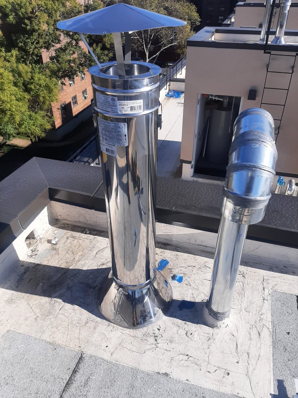Stainless steel rooftop vent and exhaust pipes